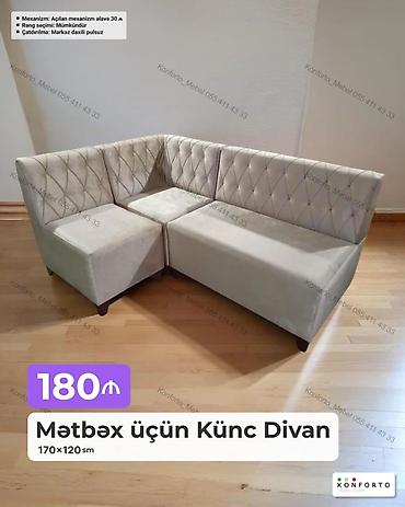 Ev və bağ: Mətbəx üçün Künc Divan – 170×120 sm - Rəng seçimi: mümkündür - — 1