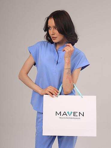юпка брюки: Женский медицинский костюм MAVEN - Верх: свободная блуза с аккуратной — 6