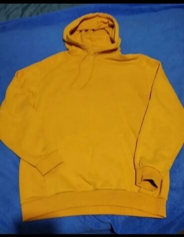 armani duks: Sweatshirt, L (EU 52), color - Yellow, With a hood