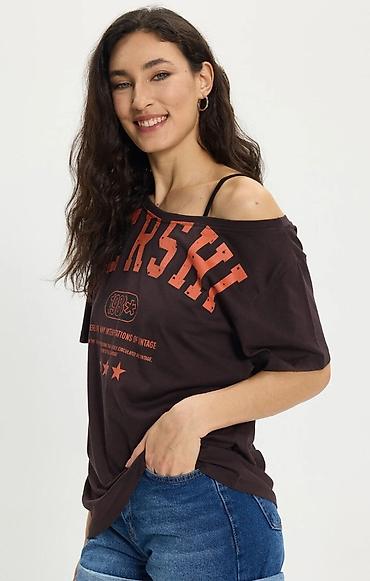 tisort: Yeni Mövsüm Vintage Çiyni Açıq Oversize Tişört Qızlar üçün dəbli — 5