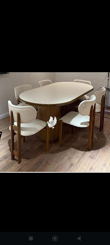 Mebel: Yeni, Açılmayan, Oval masa, 6 stul — 1