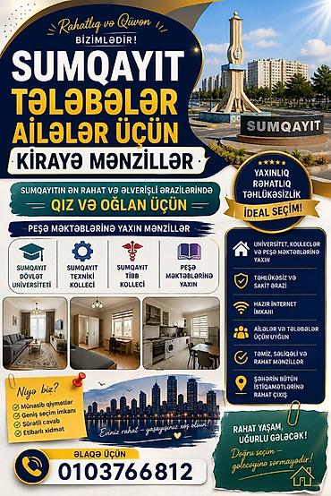 sabit rehman kucesi: Sumqayıtda tələbələr və ailələr üçün kirayə mənzillər - Şəhərin ən — 1