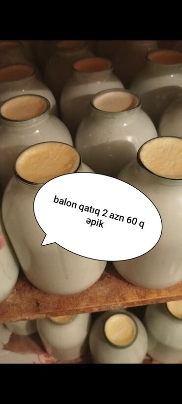 Ət və dəniz məhsulları: Təbii inək südündən hazırlanmış, qatı tərkibli ev qatığı. Ailəliklə