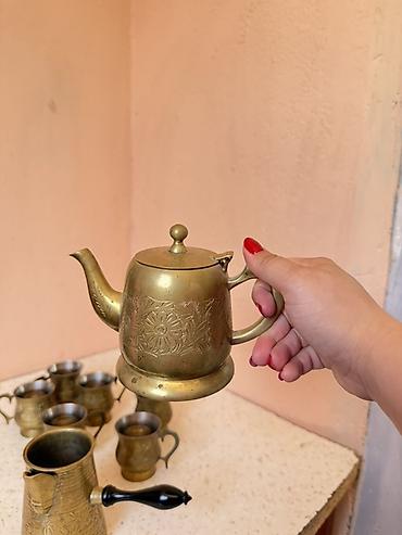 hədiyyə dəsti: Çay dəsti, rəng - Qızılı, Metal, 6 nəfərlik — 3