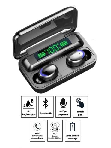 airdots powerbank: Bluetoothlu qulaqlıq Bluetoothlu qulaqlıq mikrafon ve doxunmatik