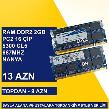Operativ yaddaş (RAM): Notebook üçün Ramlar (DDR2/DDR3) SAYLA ALANA VƏ USTALARA TOPDAN — 6