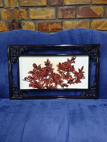 ткань сетка: Картина Лепка розы, Размер: 45×74 — 2