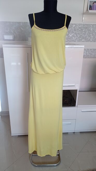 bele boho haljine: One size, bоја - Žuta, Drugi stil, Na bretele