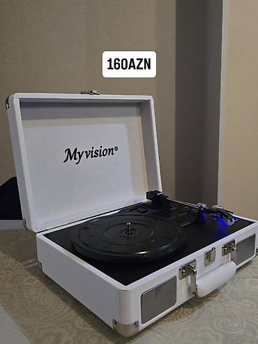 Myvision portativ vinil pleyer – çamadan tipli dizayn, ağ korpus