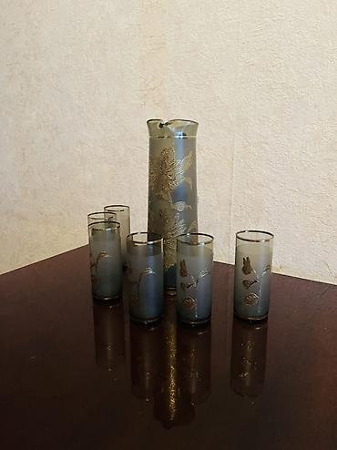 Ev və bağ: Şüşə sürahı və stəkan dəsti - Dəst: 1 ədəd sürahı + 5 ədəd hündür — 2