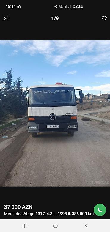 Mercedes-Benz 1317, 1998 il, motor 4.3 l, Bort, İşlənmiş