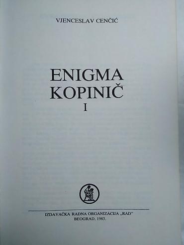 mbappe extra sticker: Knjiga: Enigma Kopinič 1-2 Vjenceslav Cenčić 1983. 313+271 str. 20 — 2