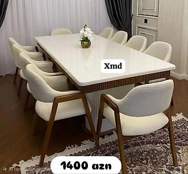 Masa və oturacaq dəstləri: Masa və 6 stul dəsti – Xmd • Komplekt: 1 yemək masası + 6 ədəd stul — 217