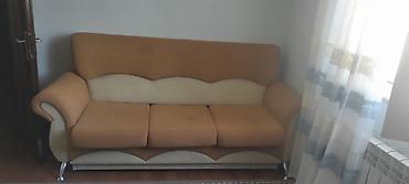 xırdalan mebel: 3 nəfərlik divan və 1 ədəd kreslo dəsti - Rəng: açıq-qəhvəyi və bej — 4