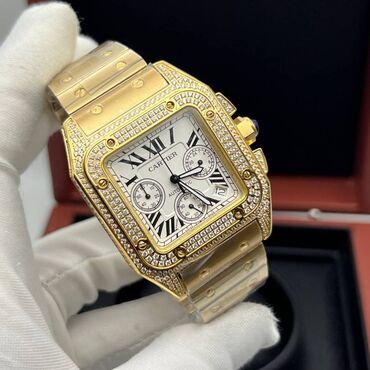 женские часы fossil: Женские часы премиум класса Cartier Santos Dumont Бренд
