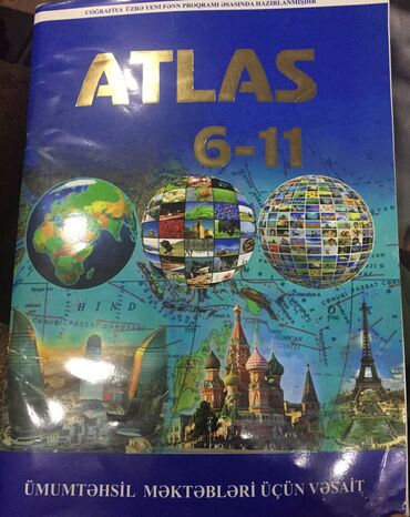 Книги и журналы: Atlas 6-11 sinif əsil qiymeti 6 manatdi 4 manata satiram İçi çoxx