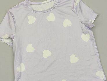 liliowa bluzki damskie: T-shirt, M, stan - Dobry