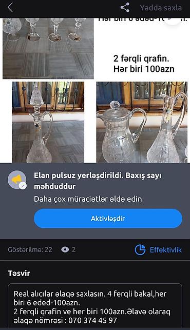 qab desti: Rəng - Ağ, Şüşə — 1