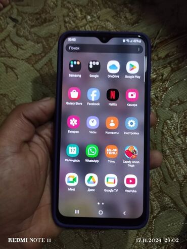 Samsung: Samsung Galaxy A20s, 32 GB, rəng - Göy, Barmaq izi, Face ID