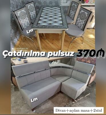 2 ci el stol: Mətbəx üçün, Yeni, Kvadrat masa, 2 stul, Türkiyə