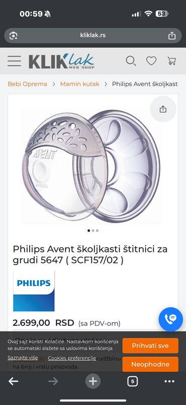 lazy kupko za bebe: Avent stitnici za bradavice u koji mozete sakupljati mleko. Dolazi sa