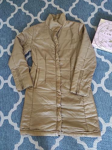 pull and bear kengur jakne: Ženska dugačka jakna – bež/peščana boja - Kroj: ravna, blago — 1