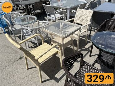 Yataq otağı dəstləri: Balkon üçün, Açılmayan, Kvadrat masa, 4 stul