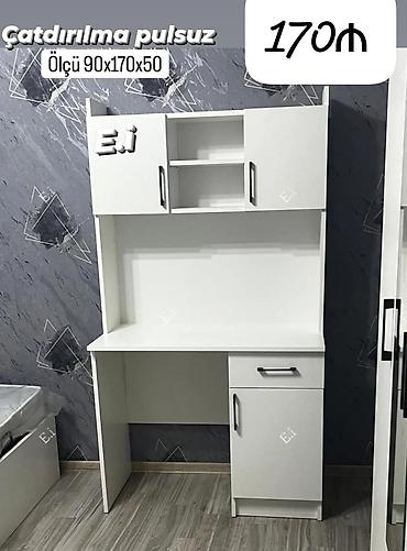 Мебель на заказ: Masa üstü rəfli iş masası Ölçü: 90 x 170 x 50 sm Qiymət: 170₼ — 1