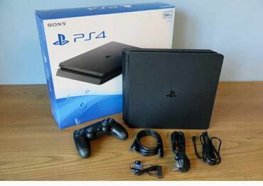 playstation 4 pult qiymeti: Ps4 slim konsolu.500gb yaddas, 2 pult,butun kabellər,flaşkart,soyutma