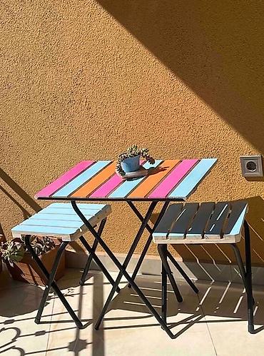 heyet stulu: Masa"Balkon masası rəngli" masa - eni 40, uzunluğu 60, hündürlük 45 və — 1