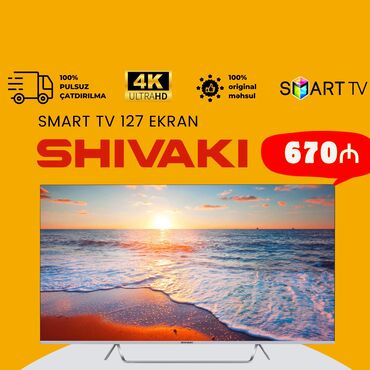 tv tuner: Yeni Televizor Shivaki 50" Pulsuz çatdırılma
