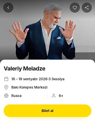 silanin konserti: Valeriy Meladze 2 Bilet satilir – konsert proqramı - Tarix:19 — 1