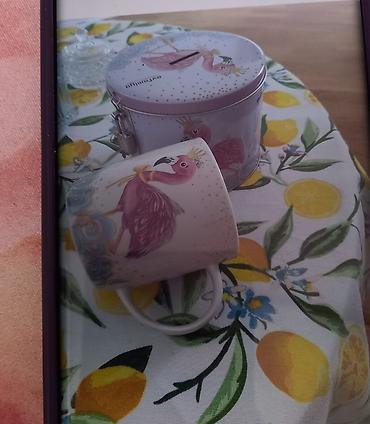 pastellik parcalar. instagram: Flamingo temalı fincan və metal qutu dəsti - Dizayn: Pastel — 2