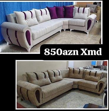 kreslosu: Künc divan dəsti - L‑şəkilli künc divan modeli - İki fərqli rəng — 1