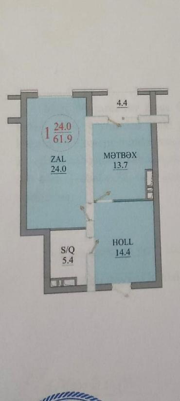 studio mənzil: 2 otaqlı, Yeni tikili, 62 kv. m — 5