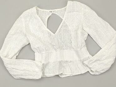 białe dopasowana bluzki z długim rękawem: Блуза жіноча, SinSay, M, стан - Дуже гарний