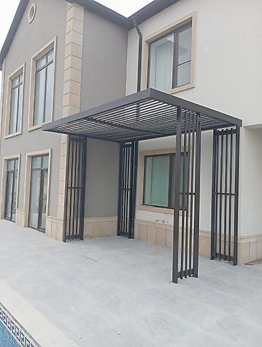 boya seti: Metal pergola – fasad üçün müasir kölgəlik konstruksiyası - Material — 1