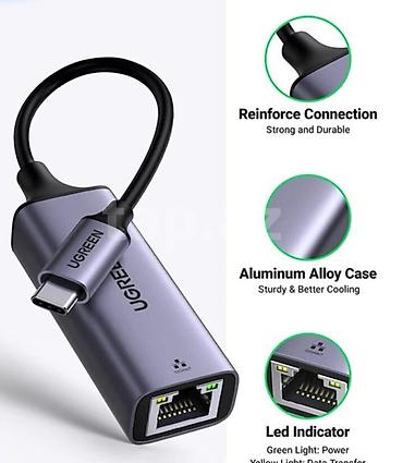 UGREEN USB-C to Gigabit Ethernet adapter - İnterfeys: USB-C (Type-C) lalafo.az -da UGREEN USB-C to Gigabit Ethernet adapter - İnterfeys: USB-C (Type-C)