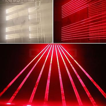 bud e2: 8 Глаз LED LASER BAR +8x3W Теплый белый + 638nm 500mW x 8 Red Laser – — 2