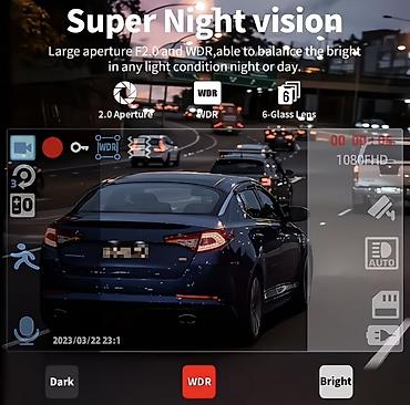 Videoreqistratorlar: Avtomobil DVR (dash kamera) – Full HD 1080P, ikili kamera, IR gecə — 4