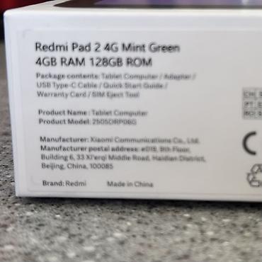 sim: Redmi Pad 2 4G, цвет Mint Green. Конфигурация памяти: 4 ГБ RAM и 128 — 2