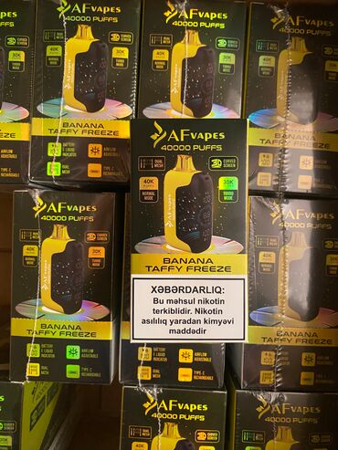 Qəlyan, vayp və aksesuarları: Af vapes 40k seriyası – 40.000 puff, type-c şarj, 2 rejim və dual mesh — 5