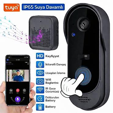Tuya ağıllı Wi‑Fi video qapı zəngi – IP65 suya davamlı - HD