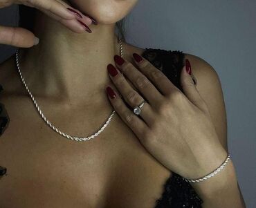 set za nadogradnju noktiju: Elegantni set, ogrlica i narukvica sterling srebro 925