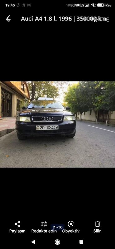 Nəqliyyat: Audi A4: 1.8 l. | 1996 il | Sedan