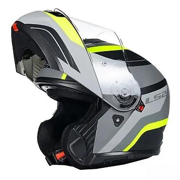 Ostali motocikli i skuteri: LS2 modularna kaciga – siva/fluorescentno žuta - Tip: preklopna — 2