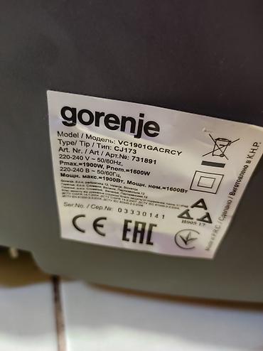 Klasični usisivači: Usisivač Gorenje 1900 w bez kese. kompletan. dobar . Mirjevo — 7