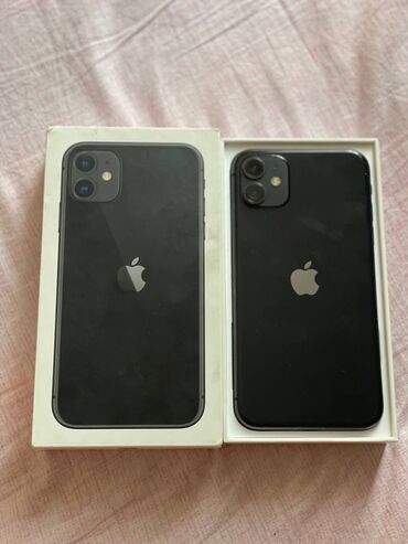 компьютер айфон: IPhone 11, Б/у, 64 ГБ, Черный, Защитное стекло, Коробка, 70 %