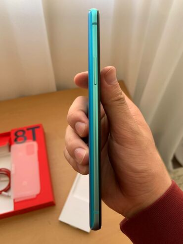 8t: OnePlus 8T | Б/у | 256 ГБ | цвет - Синий | Зарядное устройство, Чехол, Кабель | Отпечаток пальца