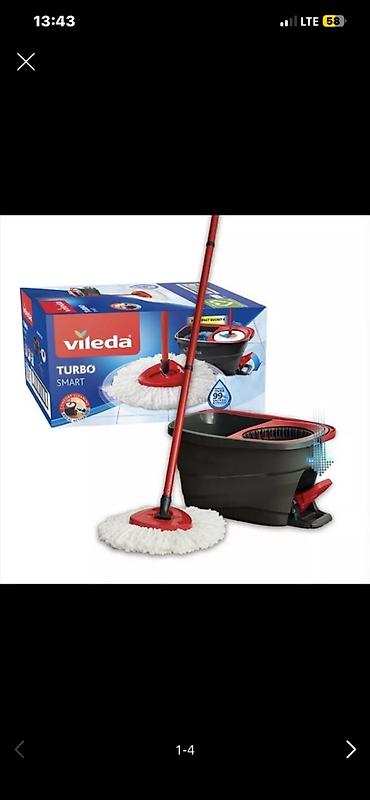 Vileda Turbo Smart — комплект для уборки полов с педальным отжимом. В